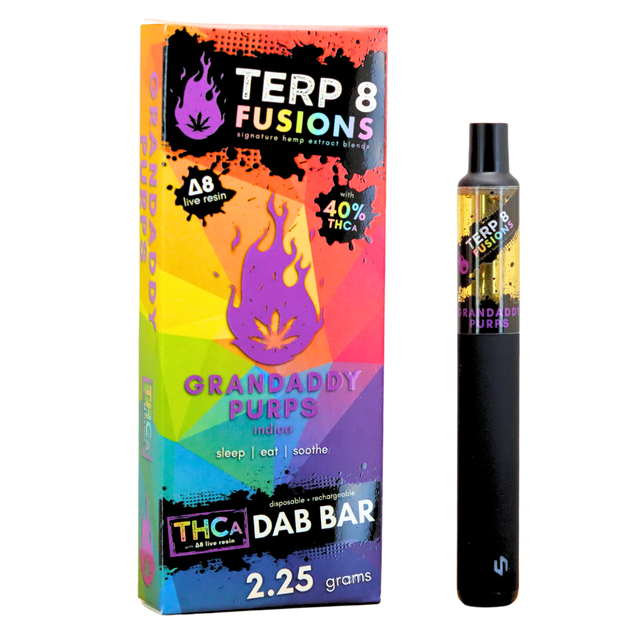 2.25-Gram Grandaddy Purps THCA Live Resin Disposable Dab Bar