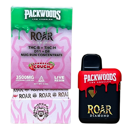Roar x Packwoods Nug Run Concentrate 3500MG LIVE RESIN- Strawberry Cough