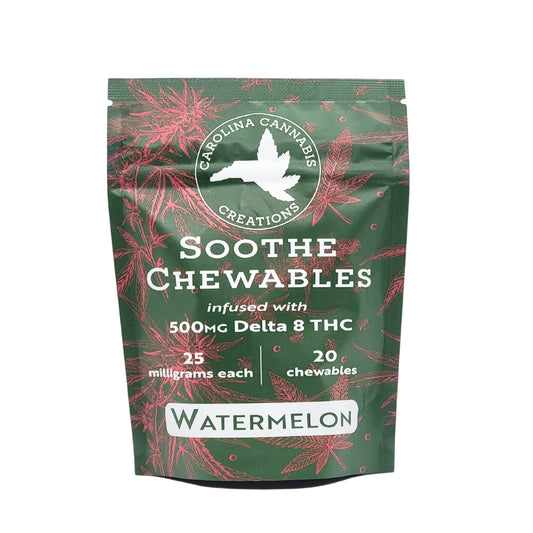 Soothe Chewables | Delta 8 | Watermelon 20ct bag | Carolina Cannabis Creations