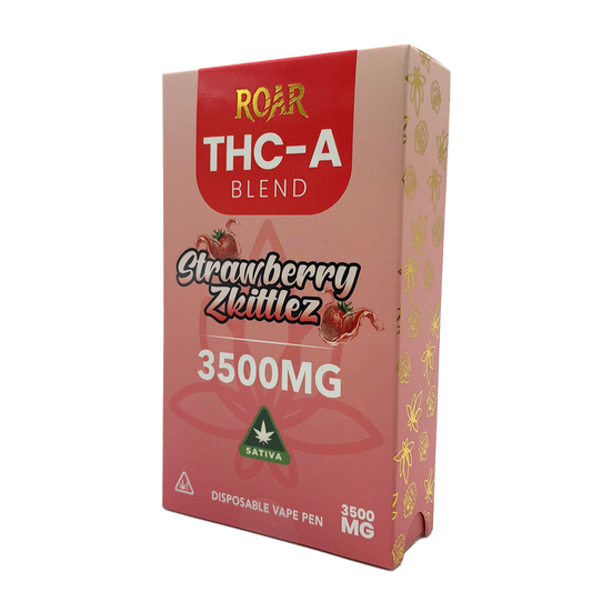 Roar THC-A Disposable Vape 3.5Gr - Strawberry Zkittlez (Sativa)